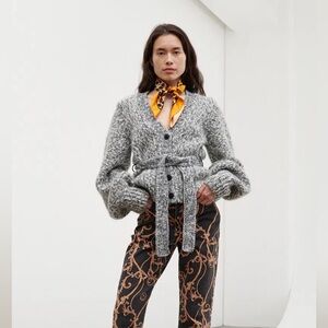 NWOT Chunky Mouline Puff Sleeve Cardigan